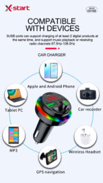 X-start CC122 Black Car Bluetooth MP3 Player (PC+ABS) with dual USB ports and dual outputs - Image 7