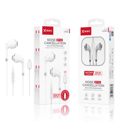 EL066i 蓝牙有线耳机Silver Wired Headphones with Microphone, 1.2m, Lightning Plug, Version V 5.0, Smart Control Center