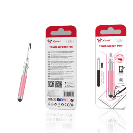 ZJ071 多功能触屏电容笔 Pink Multifunctional Capacitive Touchscreen Pen with Rubber Tip, Touchscreen Control, Extendable Length: 9.5cm