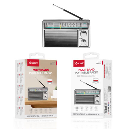 TM004  便携式多频率收音机 Silver Portable Multi-Frequency Radio 3W 3.7V/18650AR x 1pcs Micro FM: 88-108MHz AM: 530-1710KHz SW1: 32-100MHz SW2: 100-220MHz ABS Housing