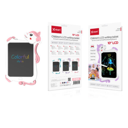 UD011 液晶电子手写板Pink Cartoon Unicorn LCD Electronic Writing Tablet, CR2025 10-inch LCD Screen, Colored Pen, ABS Shell