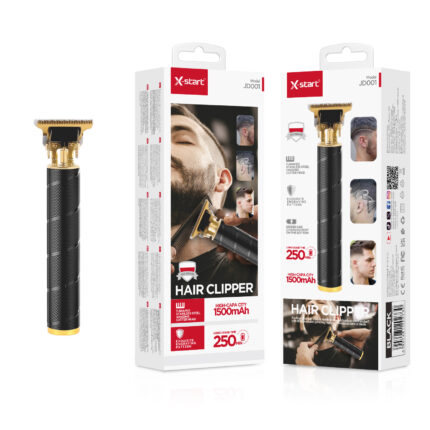 JD001 家用电动理发器 Black Electric Hair Trimmer with Direct Charging, 5W 180Hz Brushless Motor, 5000-7500 RPM, Micro 3.7V/1500mAh, Zinc Alloy Material