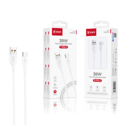 SJX323C 软胶快充数据线White 30W Soft Rubber Fast Charging Data Cable 1M USB-A to USB-C with PU Outer Sheath