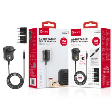 CDQ094 家用电源适配器Black 12W Household Power Adapter 100V～240V/50～60Hz 6pcs Matching DC to DC interface ABS shell