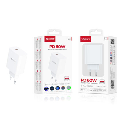 R41 快速充电器 White 60W EU Fast Charger, Single USB-C PD Fast Charging, PC Fireproof Case