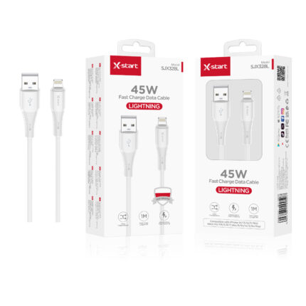 SJX328L 硅胶快充数据线White 45W Silicone Fast Charging Data Cable 1M USB-A to Lightning PU Outer Sheath