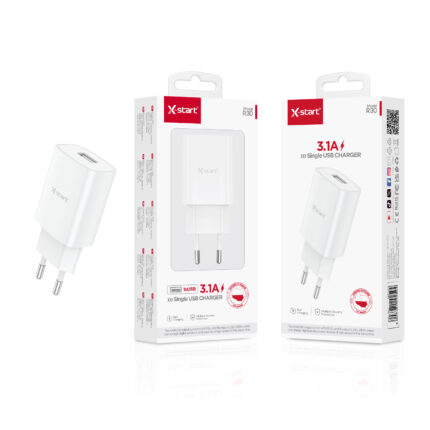 R30 家用充电器White 3.1A EU Home Charger, Single USB-A, ABS Fire-Retardant Shell